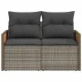 Garden sofa with cushions 2 seater gray synthetic rattan by , Outdoor sofas - Ref: Foro24-366146, Price: 173,05 €, Discount: %