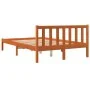 Bettgestell aus massivem, wachsbraunem Kiefernholz, 120 x 190 cm von , Betten und Lattenroste - Ref: Foro24-844803, Preis: 87...