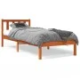 Wax brown solid pine wood bed frame 75x190 cm by , Beds and slatted bases - Ref: Foro24-844801, Price: 63,71 €, Discount: %