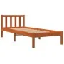 Wax brown solid pine wood bed frame 75x190 cm by , Beds and slatted bases - Ref: Foro24-844801, Price: 63,71 €, Discount: %
