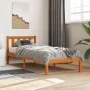 Wax brown solid pine wood bed frame 75x190 cm by , Beds and slatted bases - Ref: Foro24-844801, Price: 63,71 €, Discount: %