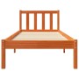 Wachsbrauner Bettrahmen aus massivem Kiefernholz, 75 x 190 cm von , Betten und Lattenroste - Ref: Foro24-844801, Preis: 64,51...