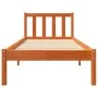 Wax brown solid pine wood bed frame 75x190 cm by , Beds and slatted bases - Ref: Foro24-844801, Price: 63,71 €, Discount: %