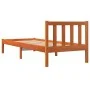 Wax brown solid pine wood bed frame 75x190 cm by , Beds and slatted bases - Ref: Foro24-844801, Price: 63,71 €, Discount: %