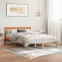 Estructura de cama madera maciza pino marrón cera 120x200 cm de , Camas y somieres - Ref: Foro24-844808, Precio: 73,34 €, Des...