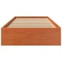 Estructura de cama madera maciza de pino marrón cera 75x190 cm de , Camas y somieres - Ref: Foro24-844822, Precio: 57,14 €, D...