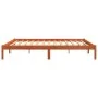 Bettgestell aus massivem, wachsbraunem Kiefernholz, 120 x 200 cm von , Betten und Lattenroste - Ref: Foro24-844869, Preis: 94...