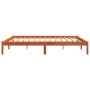 Estructura de cama madera maciza pino marrón cera 120x200 cm de , Camas y somieres - Ref: Foro24-844869, Precio: 96,01 €, Des...