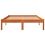 Wax brown pine solid wood bed frame 140x200 cm by , Beds and slatted bases - Ref: Foro24-844857, Price: 84,07 €, Discount: %