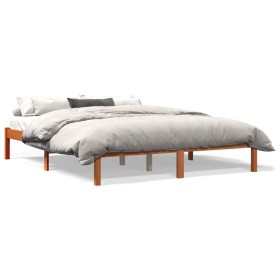 Bettgestell aus massivem Kiefernholz in Wachsbraun, 150 x 200 cm von , Betten und Lattenroste - Ref: Foro24-844860, Preis: 87...