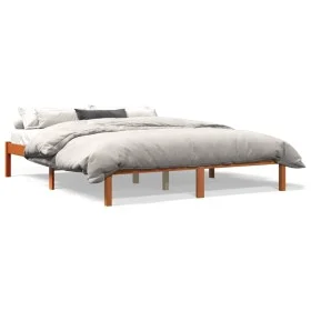 Wax brown pine solid wood bed frame 150x200 cm by , Beds and slatted bases - Ref: Foro24-844860, Price: 86,53 €, Discount: %