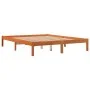 Wax brown pine solid wood bed frame 150x200 cm by , Beds and slatted bases - Ref: Foro24-844860, Price: 86,53 €, Discount: %