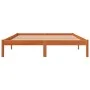 Estructura de cama madera maciza pino marrón cera 150x200 cm de , Camas y somieres - Ref: Foro24-844860, Precio: 86,53 €, Des...