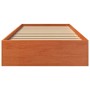 Solid wax brown pine wood bed frame 100x200 cm by , Beds and slatted bases - Ref: Foro24-844820, Price: 84,25 €, Discount: %