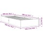 Solid wax brown pine wood bed frame 100x200 cm by , Beds and slatted bases - Ref: Foro24-844820, Price: 84,25 €, Discount: %