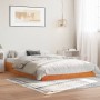 Wax brown pine solid wood bed frame 150x200 cm by , Beds and slatted bases - Ref: Foro24-844817, Price: 117,09 €, Discount: %