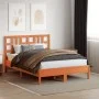 Cabecero de cama madera maciza de pino marrón cera 135 cm de , Cabeceros y pies de cama - Ref: Foro24-844190, Precio: 39,78 €...