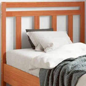 Bettkopfteil aus massivem, wachsbraunem Kiefernholz, 100 cm von , Kopf- und Fußteile - Ref: Foro24-844178, Preis: 29,52 €, Ra...