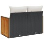 2-seater garden sofa with black synthetic rattan cushions by , Outdoor sofas - Ref: Foro24-366022, Price: 158,55 €, Discount: %