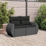 2-seater garden sofa with black synthetic rattan cushions by , Outdoor sofas - Ref: Foro24-365991, Price: 171,71 €, Discount: %