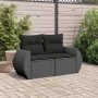 2-Sitzer-Gartensofa mit schwarzen synthetischen Rattankissen von , Outdoor-Sofas - Ref: Foro24-365991, Preis: 163,77 €, Rabat...