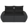 2-seater garden sofa with black synthetic rattan cushions by , Outdoor sofas - Ref: Foro24-365991, Price: 171,71 €, Discount: %