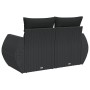2-seater garden sofa with black synthetic rattan cushions by , Outdoor sofas - Ref: Foro24-365991, Price: 171,71 €, Discount: %