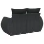 2-Sitzer-Gartensofa mit schwarzen synthetischen Rattankissen von , Outdoor-Sofas - Ref: Foro24-365991, Preis: 163,77 €, Rabat...