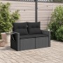 2-Sitzer-Gartensofa mit schwarzen synthetischen Rattankissen von , Outdoor-Sofas - Ref: Foro24-365972, Preis: 159,84 €, Rabat...