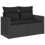2-seater garden sofa with black synthetic rattan cushions by , Outdoor sofas - Ref: Foro24-365972, Price: 180,13 €, Discount: %