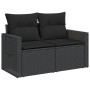 Sofá de jardín 2 plazas con cojines ratán sintético negro de , Sofás de exterior - Ref: Foro24-365972, Precio: 154,05 €