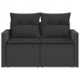 2-Sitzer-Gartensofa mit schwarzen synthetischen Rattankissen von , Outdoor-Sofas - Ref: Foro24-365972, Preis: 159,84 €, Rabat...