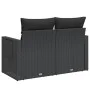 2-seater garden sofa with black synthetic rattan cushions by , Outdoor sofas - Ref: Foro24-365972, Price: 180,13 €, Discount: %