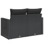 Sofá de jardín 2 plazas con cojines ratán sintético negro de , Sofás de exterior - Ref: Foro24-365972, Precio: 154,05 €