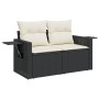 2-Sitzer-Gartensofa mit schwarzen synthetischen Rattankissen von , Outdoor-Sofas - Ref: Foro24-366017, Preis: 162,36 €, Rabat...