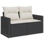 2-Sitzer-Gartensofa mit schwarzen synthetischen Rattankissen von , Outdoor-Sofas - Ref: Foro24-366017, Preis: 162,36 €, Rabat...