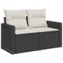 2-Sitzer-Gartensofa mit schwarzen synthetischen Rattankissen von , Outdoor-Sofas - Ref: Foro24-366017, Preis: 159,54 €, Rabat...