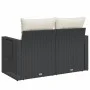 2-seater garden sofa with black synthetic rattan cushions by , Outdoor sofas - Ref: Foro24-366017, Price: 160,01 €, Discount: %