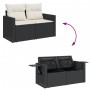 2-Sitzer-Gartensofa mit schwarzen synthetischen Rattankissen von , Outdoor-Sofas - Ref: Foro24-366017, Preis: 162,36 €, Rabat...