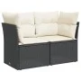 2-Sitzer-Gartensofa mit schwarzen synthetischen Rattankissen von , Outdoor-Sofas - Ref: Foro24-365998, Preis: 146,92 €, Rabat...