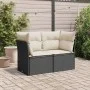 2-Sitzer-Gartensofa mit schwarzen synthetischen Rattankissen von , Outdoor-Sofas - Ref: Foro24-365998, Preis: 146,92 €, Rabat...