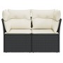 2-seater garden sofa with black synthetic rattan cushions by , Outdoor sofas - Ref: Foro24-365998, Price: 133,34 €, Discount: %