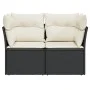 2-Sitzer-Gartensofa mit schwarzen synthetischen Rattankissen von , Outdoor-Sofas - Ref: Foro24-365998, Preis: 146,92 €, Rabat...