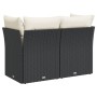 2-seater garden sofa with black synthetic rattan cushions by , Outdoor sofas - Ref: Foro24-365998, Price: 133,34 €, Discount: %