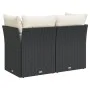 2-seater garden sofa with black synthetic rattan cushions by , Outdoor sofas - Ref: Foro24-365998, Price: 146,92 €, Discount: %