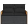 2-Sitzer-Gartensofa mit schwarzen synthetischen Rattankissen von , Outdoor-Sofas - Ref: Foro24-365979, Preis: 148,10 €, Rabat...