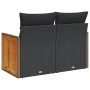 2-seater garden sofa with black synthetic rattan cushions by , Outdoor sofas - Ref: Foro24-365979, Price: 155,98 €, Discount: %
