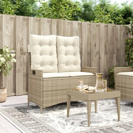 Garden recliner with beige synthetic rattan cushions by , garden benches - Ref: Foro24-368239, Price: 187,51 €, Discount: %
