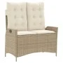 Garden recliner with beige synthetic rattan cushions by , garden benches - Ref: Foro24-368239, Price: 187,51 €, Discount: %