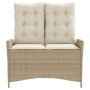Garden recliner with beige synthetic rattan cushions by , garden benches - Ref: Foro24-368239, Price: 159,32 €, Discount: %
